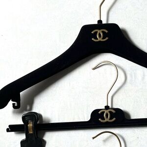 CHANEL lot of three Elegant Black and Gold Hanger NEW